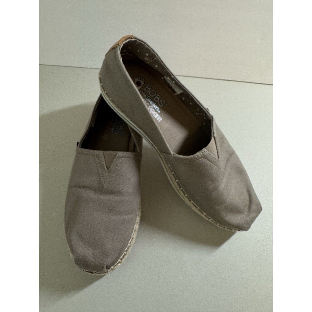 Bobs From Skechers Breeze Memory Foam Slip On Shoes Size 8 Gray Comfort